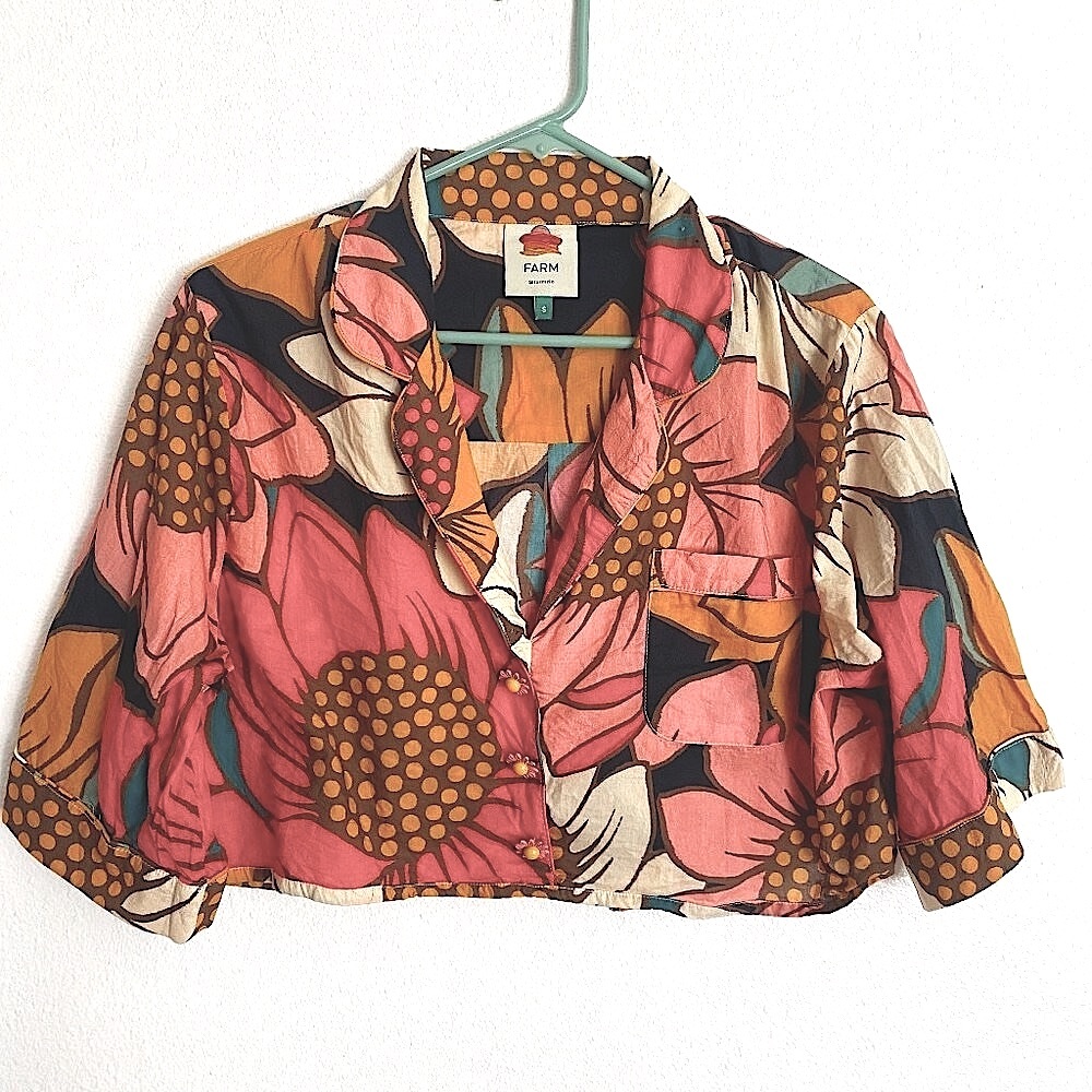 FARM RIO Colorful Sunflowers Shirt - Size Small